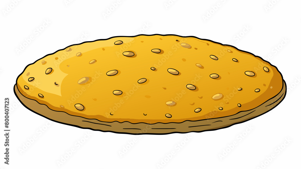 Poster An ovalshaped object with a slightly flattened top and bottom covered in a bumpy textured skin.  on white background . Cartoon Vector.