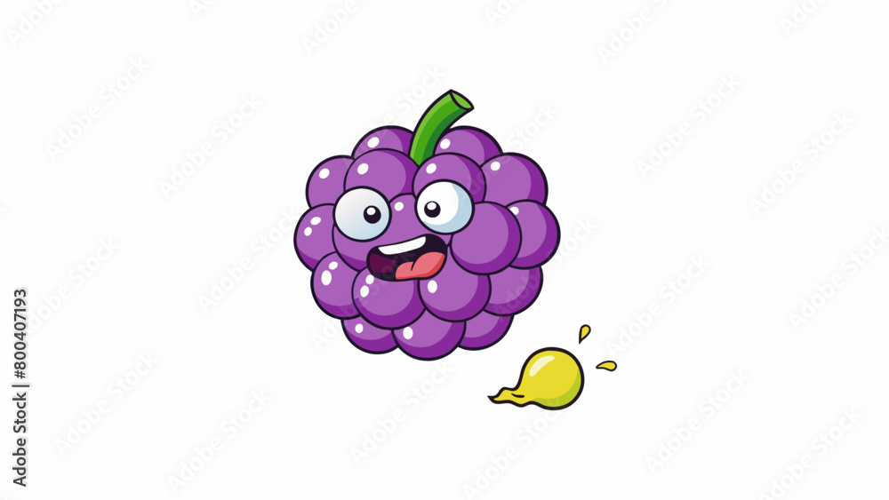 Poster As the g was bitten into its translucent revealed a tiny round seed resembling a miniature pebble. Its juice burst forth filling the mouth with a. Cartoon Vector.