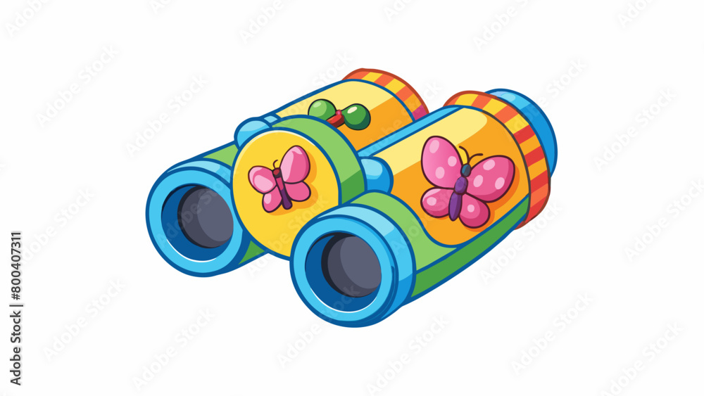 Poster childrens binoculars with a colorful plastic frame and a lightweight design ideal for little explore