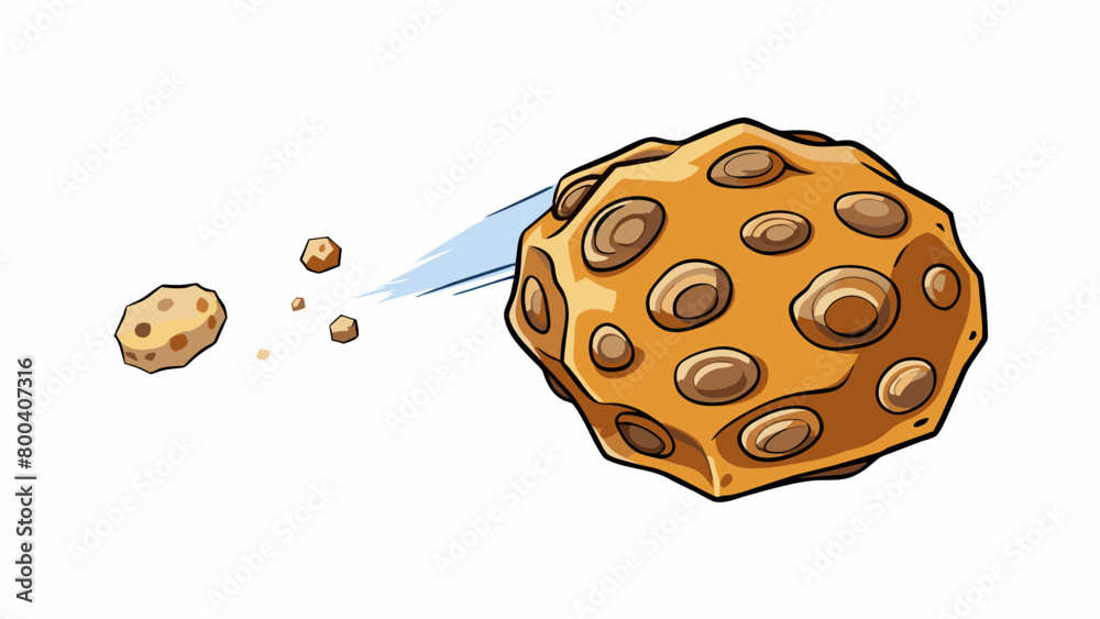 Poster Comets can range in size from small chunks of ice to large rocky bodies several miles in diameter.  on white background . Cartoon Vector.