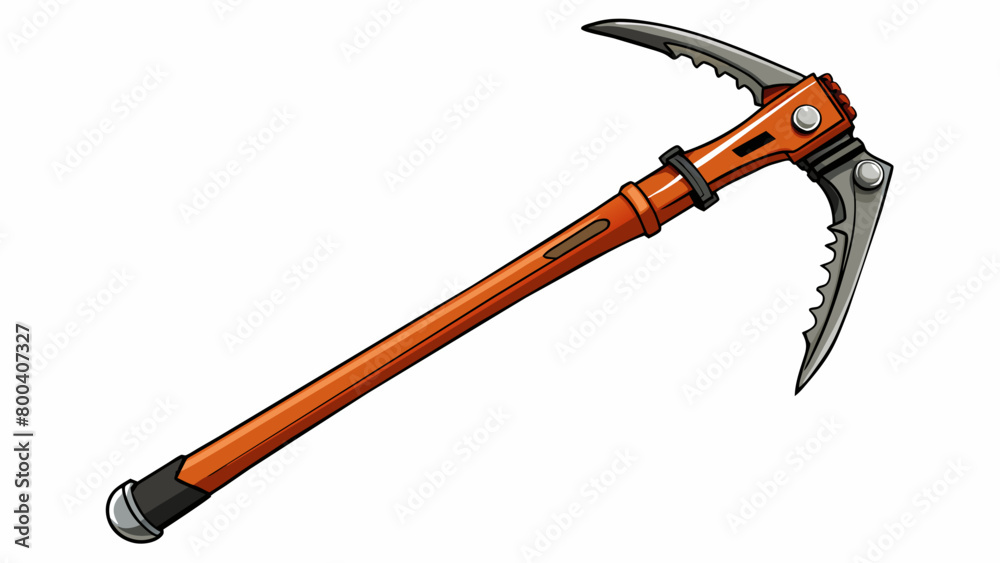 Aufkleber Designed for intrepid explorers this ice axe is equipped with a sleek black shaft ergonomic handle and sharp lowprofile pick. It also features a. Cartoon Vector.