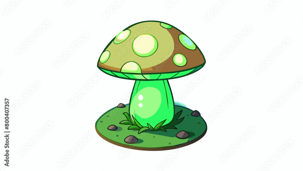 Aufkleber Despite its unassuming appearance the mushroom holds a powerful and unique property it can glow in the dark emitting a soft green light that. Cartoon Vector.
