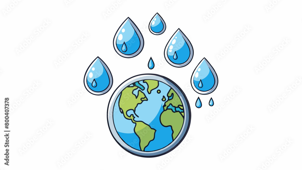 Poster Each raindrop was a miniature mirror reflecting the world around it with a crystal clear image before shattering into tiny fragments upon impact. . Cartoon Vector.