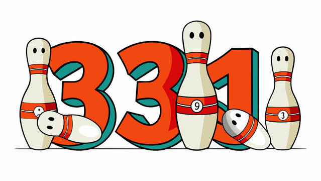 Each Bowling pin is numbered with a unique and bold numeral making it easy to keep track of during a game. These numbers are typically p at the top of. Cartoon Vector.