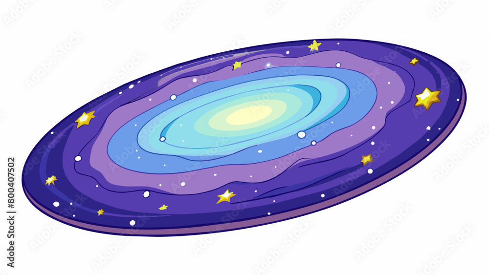 Wall mural In a Galaxy stars vary in size color and brightness. Some stars are massive and burn bright while others are small and dim. These stars are constantly. Cartoon Vector.