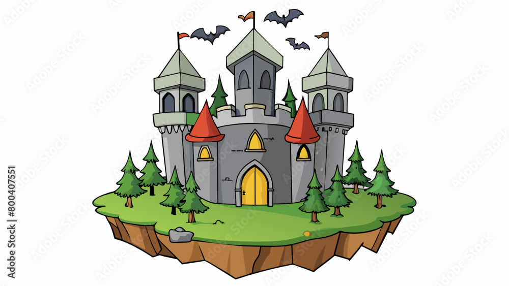 Poster in the depths of the forest a dilapidated castle loomed its crumbling walls a testament to the vampi