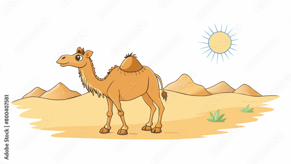 Poster in the distance a lone camel can be seen trudging across the vast expanse of desert. its gy coat of 