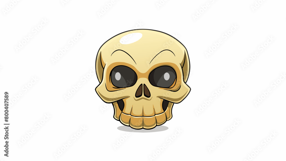 Poster In some cultures a skull is a symbol of wisdom and knowledge. Its prominent forehead and deep eye sockets suggest intelligence and deep thinking. . Cartoon Vector.