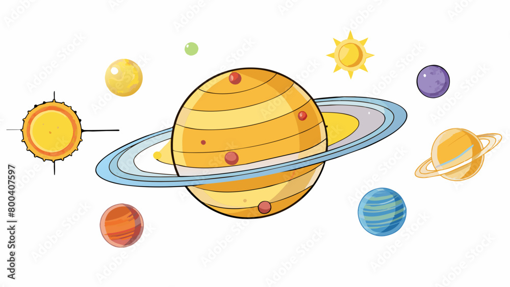 Poster in the second illustration the sun is depicted as a spherical glowing star with a diameter that is s