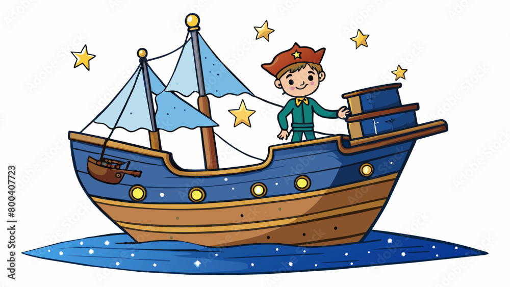 Poster on a clear summer night a sky full of stars guides a ship safely through the dark ocean waters with 