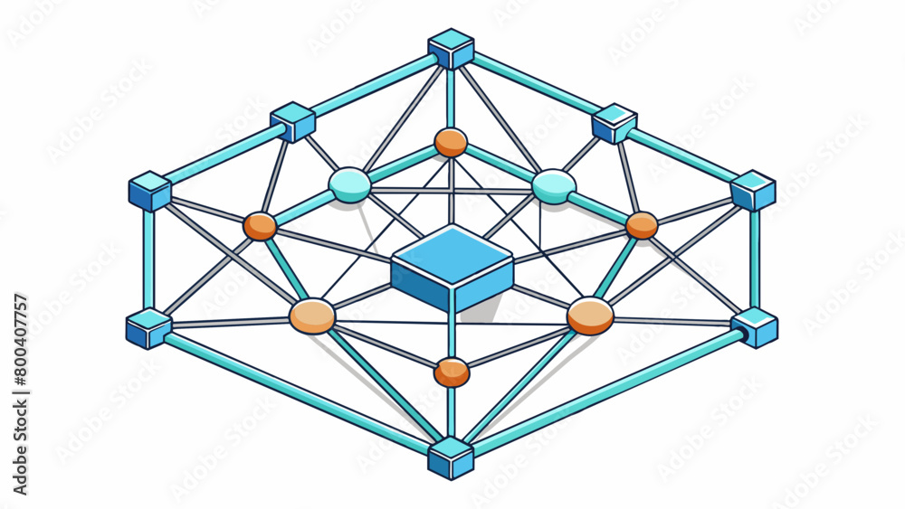 Poster One object that characterizes a web is a network of interconnected lines and nodes. These lines represent the connections between different websites. Cartoon Vector.