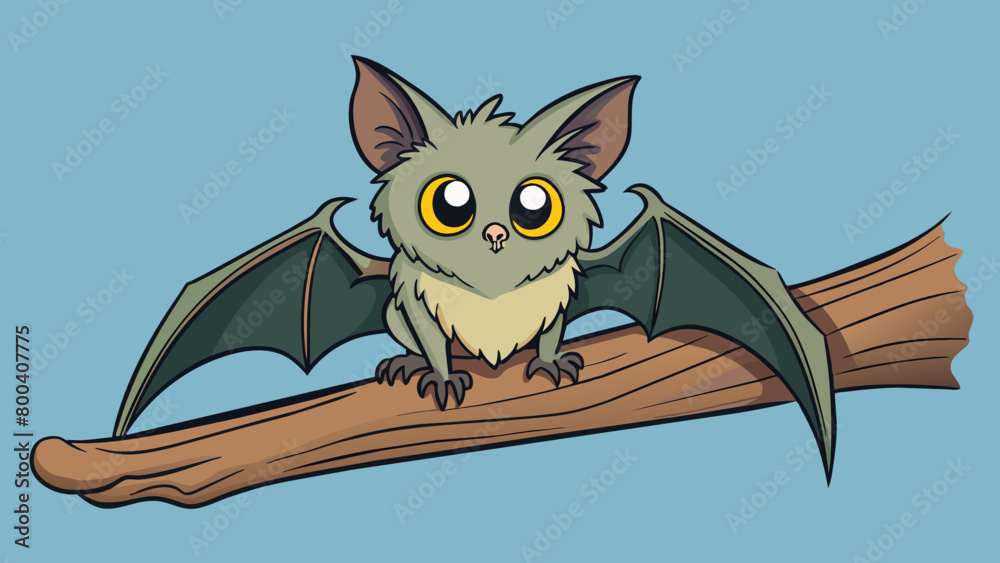 Poster perched atop a gnarled tree branch the bat looked down at the world below with its beady black eyes.