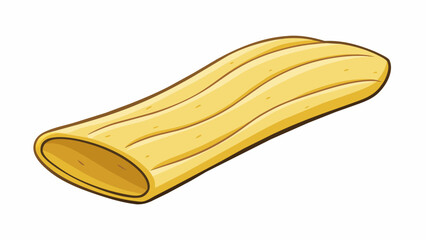 Peelable Snack A long elongated object with a peeling skin that reveals a pale yellow when removed. The skin is thin but firm and the is slightly. Cartoon Vector.