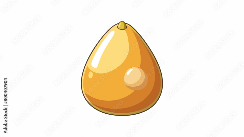 Aufkleber Smooth pearshaped object with a hard glossy surface. Its color may vary from brown to pastel shades. Inside a small round yolk is encased in a thick. Cartoon Vector.