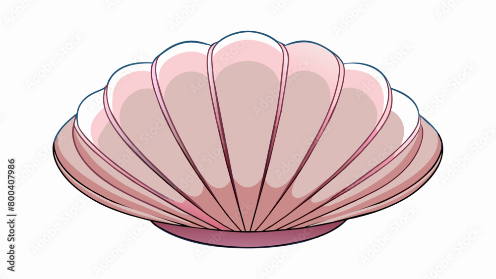 Aufkleber The clam was tall and thin with a thin lightweight shell that was a light shade of pink. Its surface was smooth and shiny and there were delicate. Cartoon Vector.