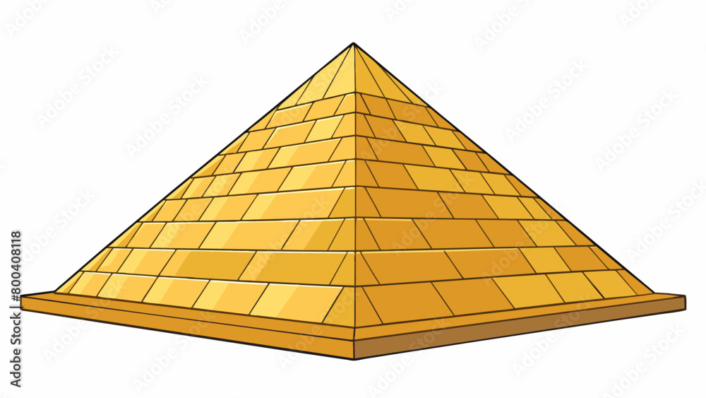 Poster The Great Pyramid of Giza is a perfect example of a pyramid. It stands tall and majestic with smooth polished sides and a pointed top. The structure. Cartoon Vector.