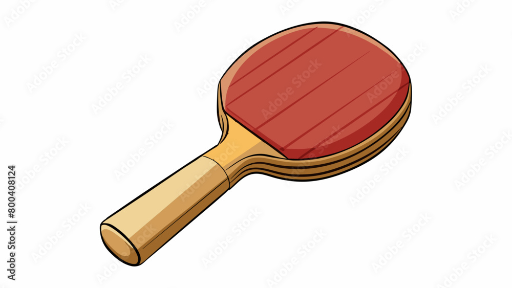 Poster The handle of a table tennis racket is typically made of lightweight wood with a smooth and ergonomic shape for easy maneuvering. It may also have a. Cartoon Vector.