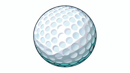 The golf ball is a small round object with a bright white exterior. It is designed to be hit with golf clubs and is often seen flying through the air. Cartoon Vector.