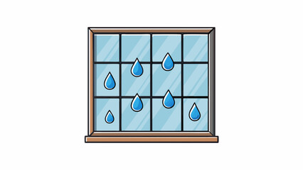 The raindrops were like silent messengers delivering a peaceful rhythm as they tapped on the windowpane creating a soothing ambience as they ushered. Cartoon Vector.