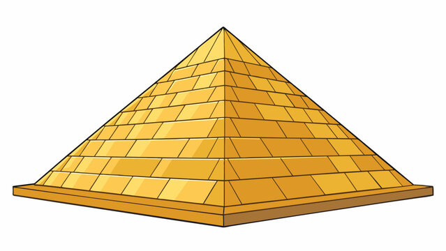 The Great Pyramid of Giza is a perfect example of a pyramid. It stands tall and majestic with smooth polished sides and a pointed top. The structure. Cartoon Vector.