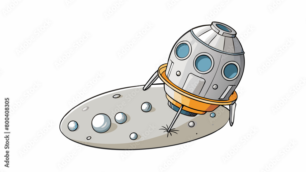 Poster the spaceship gently descended onto the dusty lunar surface a metal capsule with three protruding le