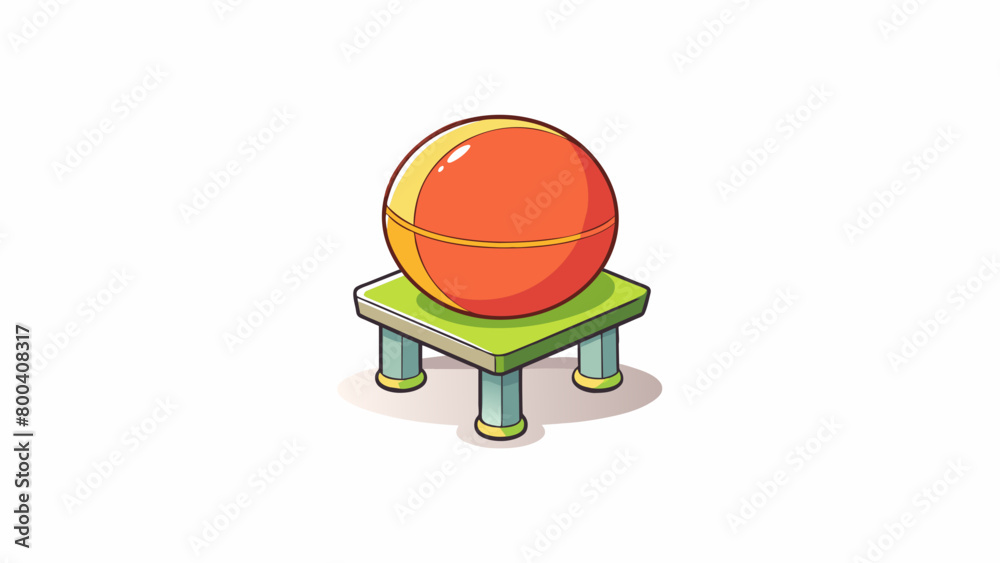 Poster The table tennis ball is a small brightly colored orb with a matte finish. It is slightly bouncy and has a hollow center making it easy to compress. Cartoon Vector.