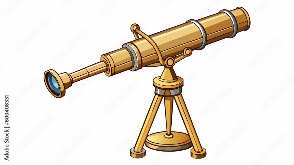 Poster The tant is a compact device made of brass and glass with an adjustable arm and a series of mirrors that work together to reflect the light of a. Cartoon Vector.