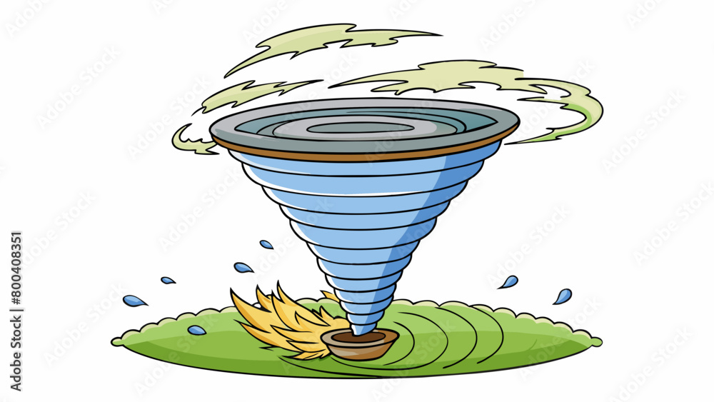 Poster the tornados visible funnel was a terrifying sight with its spinning vortex of wind and debris. its 