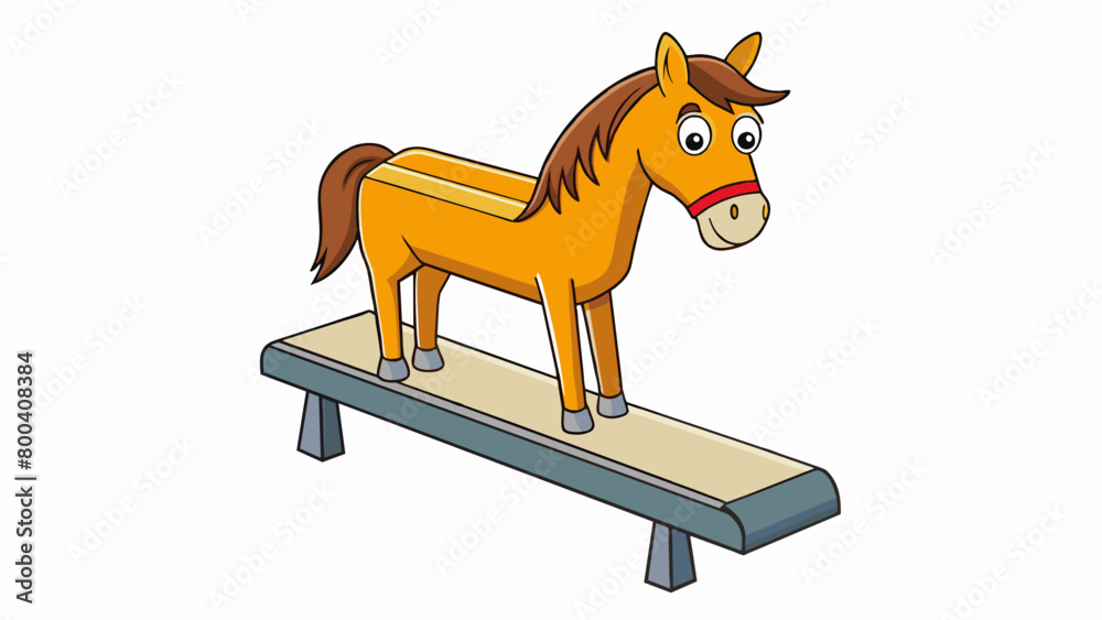 Poster the vaulting horse is a versatile piece of equipment with an adjustable height mechanism. it has a w