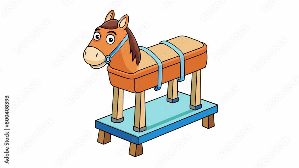 Poster the vaulting horse is a compact sy piece of equipment that has a wide flat top and cylindrical shape