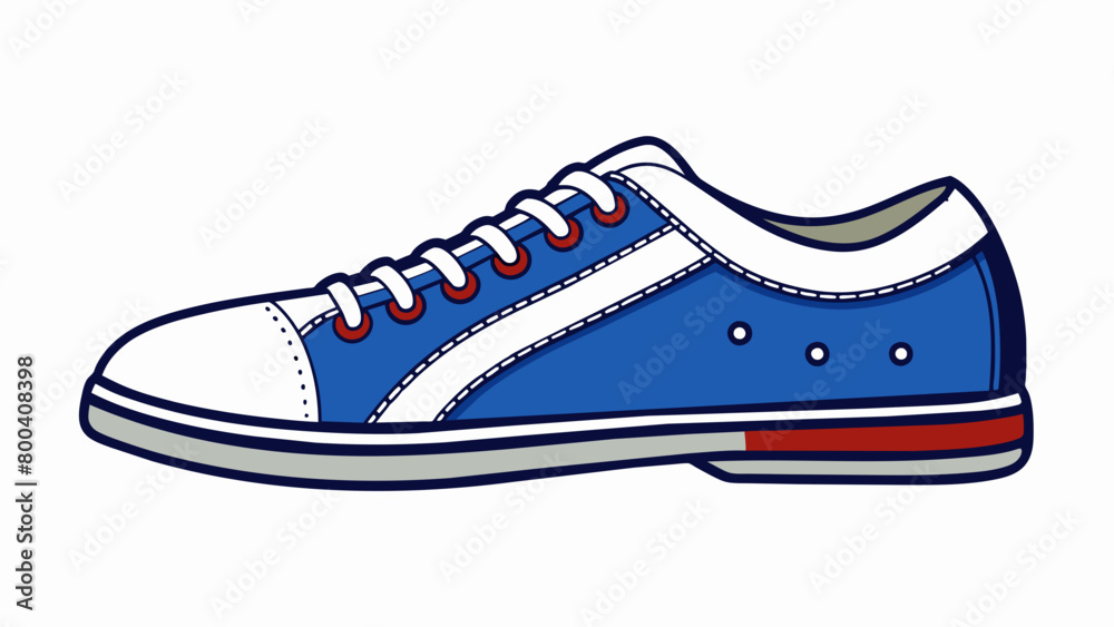 Aufkleber these bowling shoes have a modern minimalist style with a navy blue and white color scheme. the sole