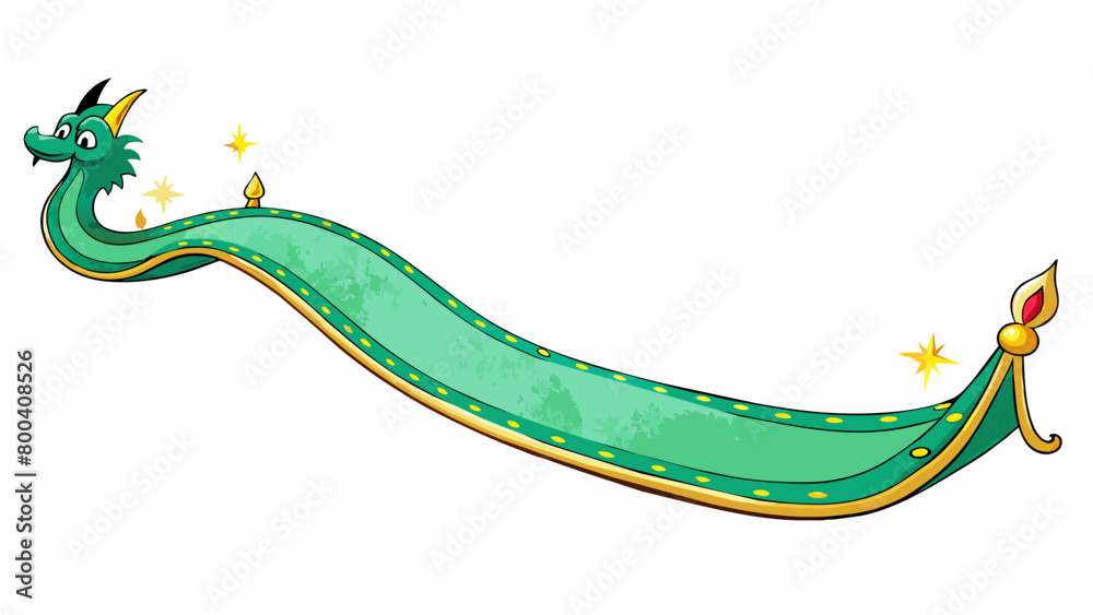 Aufkleber this magic carpet was long and narrow resembling a graceful dragon with scales made of shimmering gr