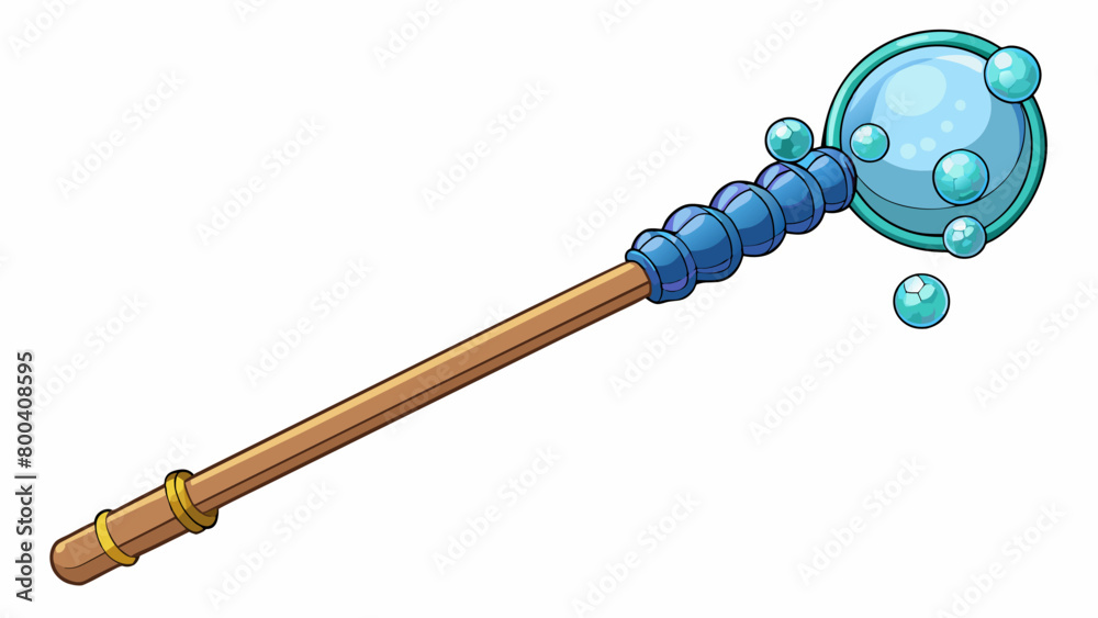 Poster This unique bubble wand has a wand handle made of ecofriendly bamboo with a large sphere at the end that produces an abundance of bubbles with just. Cartoon Vector.