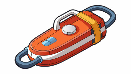 Fototapeta premium This lifesaving device has a builtin whistle attached to the front for signaling for help in case of an emergency. The jacket also has a sy grab. Cartoon Vector.