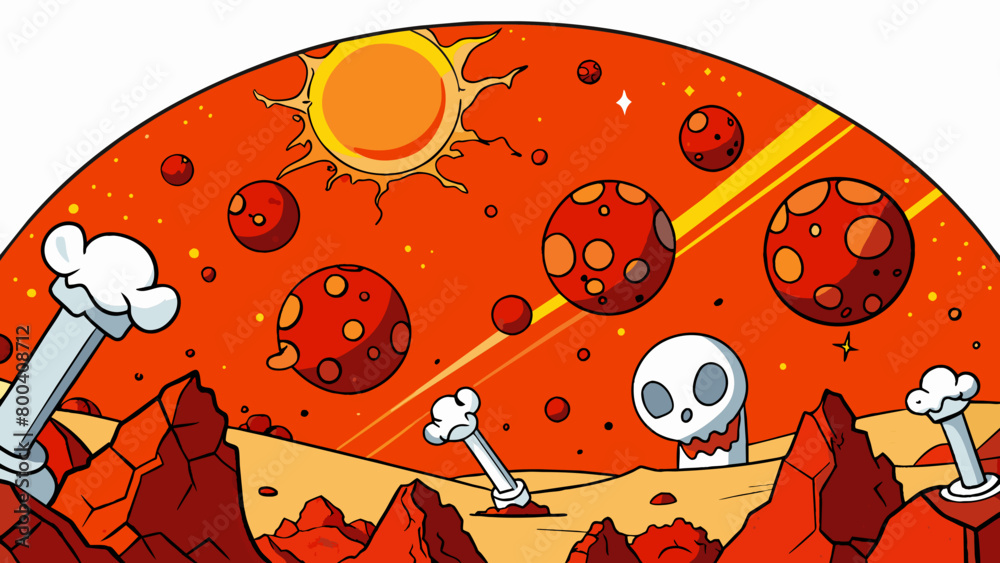 Aufkleber the sky is a constant deep red and the temperature is scorching hot during the day and bonechilling 