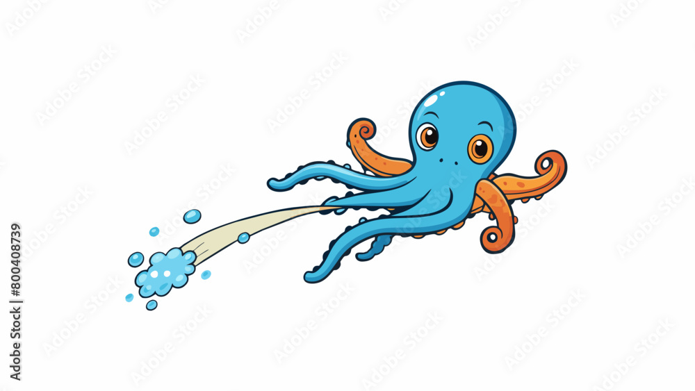 Poster witness a mesmerizing display as the octopus gracefully propels itself forward using a jet of water 