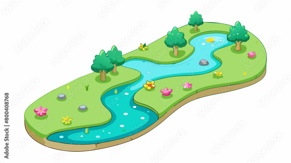 Poster a babbling brook that seems to sing as it winds through the forest its water a vibrant shade of turq
