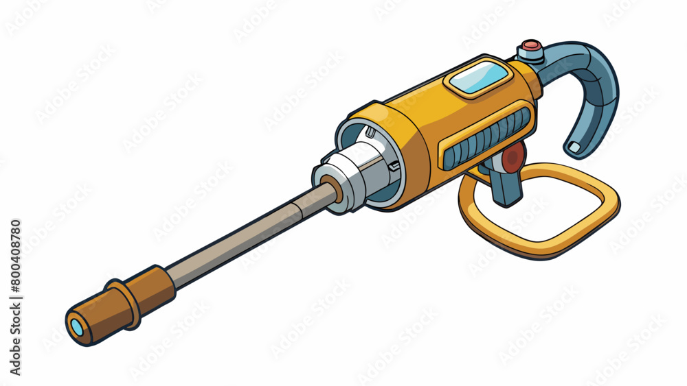Aufkleber A basic handheld tool consisting of a metal tube with a bend at the end. The tube is open at both ends with a small dial near the bottom to adjust the. Cartoon Vector.