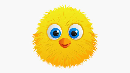 With its velvety soft feathers and curious beady eyes Birdie resembles a fluffy feathery ball of sunshine.  on white background . Cartoon Vector.