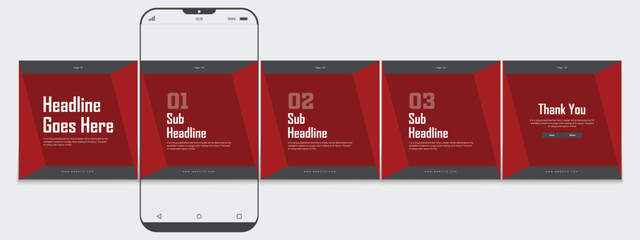 Set of LinkedIn carousel post, social media Instagram carousel post, modern and editable business carousel template design © Tarek Digital