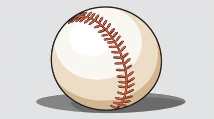 A quirky cartoon rendition of a baseball, complete with a playful drop shadow, offering a light-hearted take