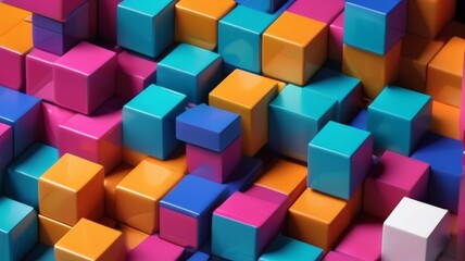 abstract colorful background with colorful cubes