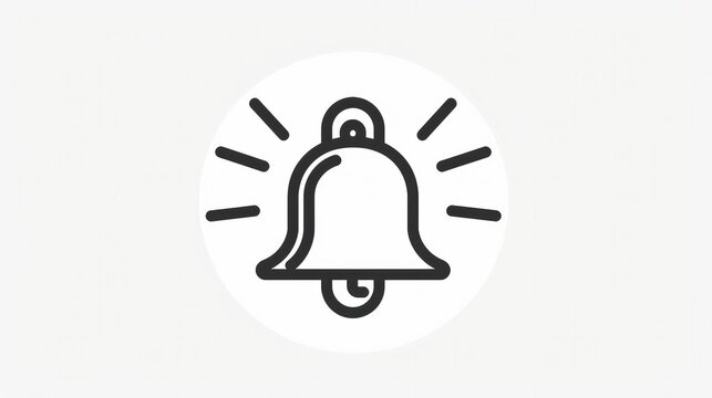 An outline-style notification bell icon, designed for web applications, isolated on a white background.