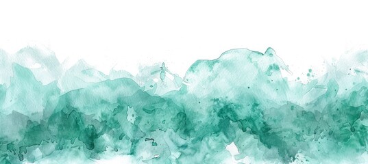 Hand painted mint green watercolor background