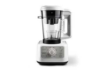A blender with a modern touchpad control panel and LED indicators isolated on a solid white background.