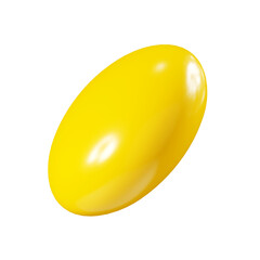 Birthday party popper yellow confetti streamer round element 3d render illustration.