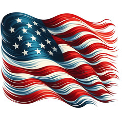 Obraz premium American flag waving in wind