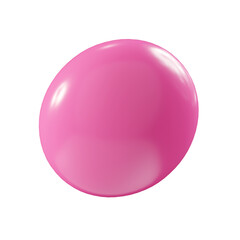 Birthday party popper pink confetti streamer round element 3d render illustration.