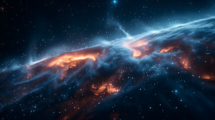 A celestial expanse adorned with swirling nebulae, distant stars, and cosmic wonders, inviting imagination to soar into the depths of the universe's mysteries