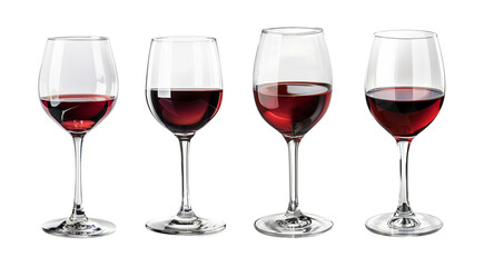Bordeaux wine glasses cutout set, luxury collection crystal single object reflection